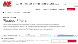 Pleated Filters - AAF International - hvac pleated filter manufacturers usa