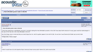 Most affordable guitars made in USA/NA - The Acoustic Guitar Forum - acoustic guitars made in usa