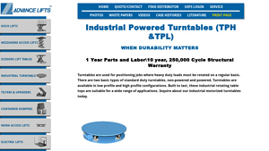 Industrial Powered Turntables - Heavy Duty, Motorized - Advance Lifts - industrial lazy susan