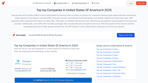 Top Isp Companies In United States Of America In 2025 - AeroLeads - internet companies in usa
