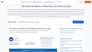 Top Tennis Companies In United States Of America In 2025 - AeroLeads - tunnlis company in usa