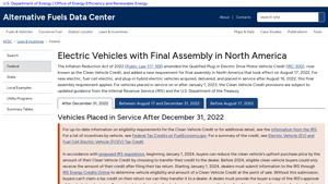 Electric Vehicles with Final Assembly in North America - electric suv tax credit eligibility usa