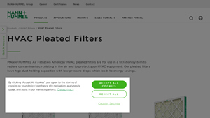 HVAC Pleated Filters - MANN+HUMMEL Air Filtration - hvac pleated filter manufacturers usa