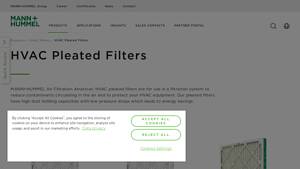 HVAC Pleated Filters - MANN+HUMMEL Air Filtration - usa commercial pleated air filters manufacturer