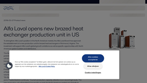 Alfa Laval opens new brazed heat exchanger production unit in US - alpha laval usa richmond