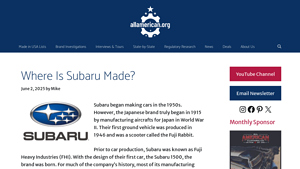 Where Are Subaru Cars Made? - AllAmerican.org - are subarus made in usa