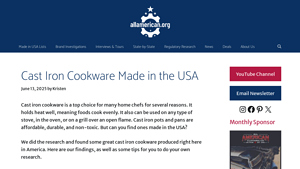 11+ Cast Iron Cookware Brands Made in the USA - AllAmerican.org - cast iron frying pans made in usa