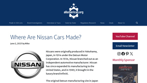 Where Are Nissan Cars Made? - AllAmerican.org - nissan manufacturing plants in usa