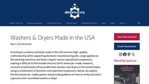 The Only Washers & Dryers Made in the USA - AllAmerican.org - washing machines made in usa