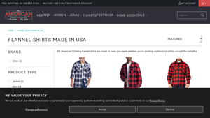 Flannel Shirts Made in USA - All American Clothing Co - flannel made in usa