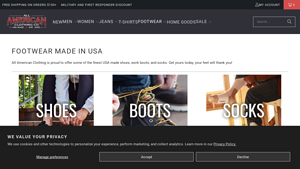 FOOTWEAR MADE IN USA - All American Clothing Co - gym shoes made in usa