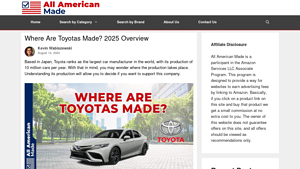 Where Are Toyotas Made? 2025 Overview - All American Made - toyota made in usa
