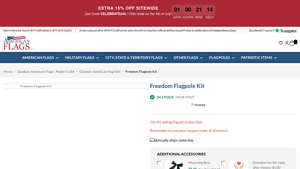 Flagpole Kit with U.S. Flag | AmericanFlags.com - best flag pole kit made in usa