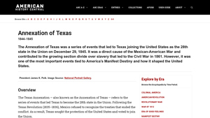 Texas Annexation | Polk's Push for Manifest Destiny Begins - part of texas in usa