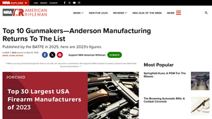 An Official Journal Of The NRA | Top 10 Gunmakers—Anderson ... - arms manufacturers usa