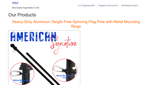 American Flags Made in the USA and Tangle Free Flagpole - best flag pole kit made in usa