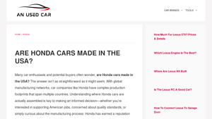 Are Honda Cars Made In The USA? [2025] - anusedcar.com - are hondas made in the usa