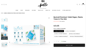 Sustainable Bumroll Toilet Paper | Made in USA- Apollo - toilet paper made in usa
