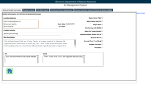 Permit Tracking - Wisconsin - mccain foods usa inc