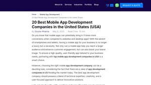 20 Best Mobile App Development Companies in the United States - mobile app development company in usa