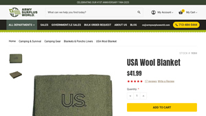Buy USA Wool Blanket at Army Surplus World - wool blankets made in usa