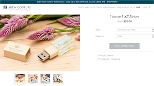 Custom USB Drives | Personalized Flash Drives - Artsy Couture - custom usb usa
