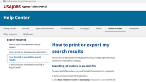 How to print or export my search results - atp-help.usajobs.gov - usa jobs resume builder