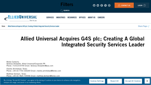 Allied Universal Acquires G4S plc; Creating A Global Integrated ... - g4s secure solutions usa