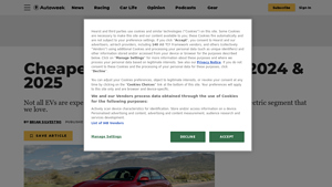Cheapest Electric Cars for 2024 & 2025 - Autoweek - cheap electric cars usa