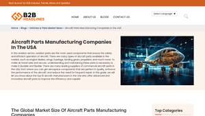 Aircraft Parts Manufacturing Companies in the USA - airplane manufacturers in usa