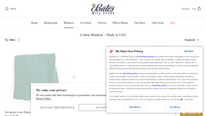 Cotton Blankets - American Made Blankets - Bates Mill Store - blankets made in usa
