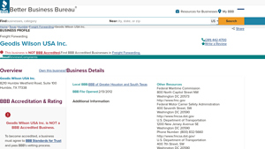 Geodis Wilson USA Inc. | BBB Business Profile | Better Business Bureau - geodis wilson usa inc