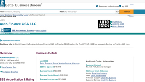 Auto Finance USA, LLC - Better Business Bureau - auto finance usa