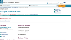 Transport Masters USA LLC - Better Business Bureau - transport masters usa