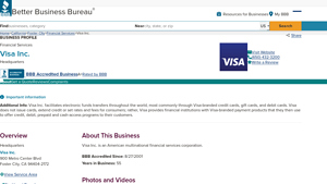 Visa Inc. | BBB Business Profile | Better Business Bureau - visa usa inc