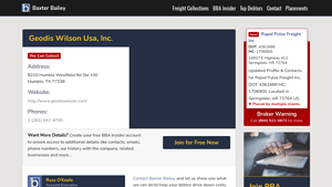Geodis Wilson Usa, Inc. | 1 (281) 442-4700 | Baxter Bailey - geodis wilson usa inc