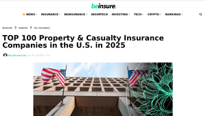 TOP 100 Property & Casualty Insurance Companies in 2025 - P&C Insurers - list of companies in usa