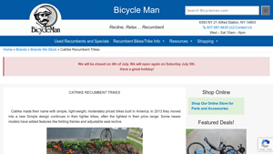 Catrike Recumbent Trikes - Bicycle Man - used pelso recumbent parts usa