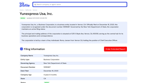 Yunexpress Usa, Inc. Vernon, CA - filing information - yunexpress usa inc