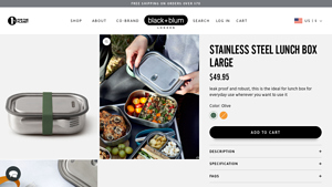 Black+Blum - Stainless Steel Lunch Box Large