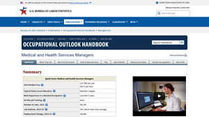 Medical and Health Services Managers - U.S. Bureau of Labor Statistics - public health service usa