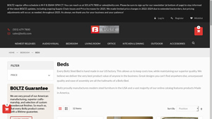 Steel Beds | Made in America | Boltz Steel Furniture - bed frame made in usa