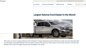 Largest Volume Ford Dealer in the World - Brandon Ford - largest ford dealer in usa