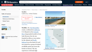 Britannica - Needles, California Overview