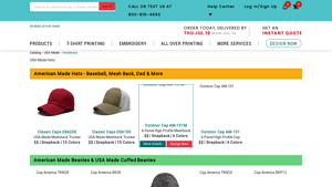 USA Made Hats & American Made Beanies Embroidered - caps made in usa