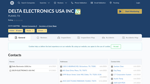 BrokerSnapshot - DELTA ELECTRONICS USA INC - delta electronics usa inc