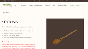 Custom Wood Spoons - Made in USA - Made To Spec - wood spoons made in usa