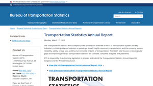 Transportation Statistics Annual Report - usa transport