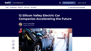 12 Top Silicon Valley Electric Car Companies | Built In San Francisco - electric car companies in usa