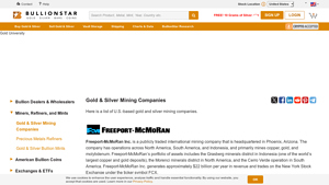 American Gold & Silver Mining Companies - bullionstar.us - largest mining companies in usa